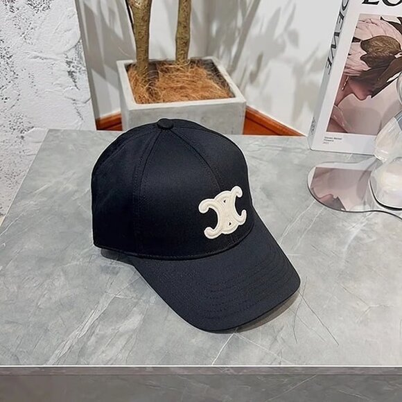 Celine Triomphe Baseball Cap Hat Black